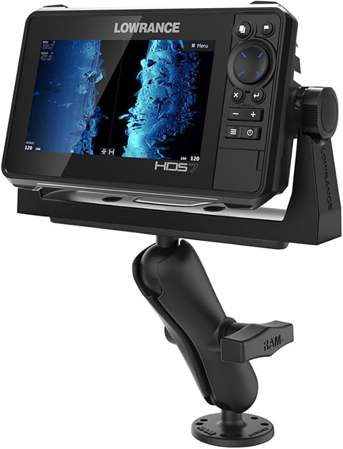 Drill-Down Marine Electronics Mount – Fish Finder & GPS Mount with Medium Arm (RAM-111U)