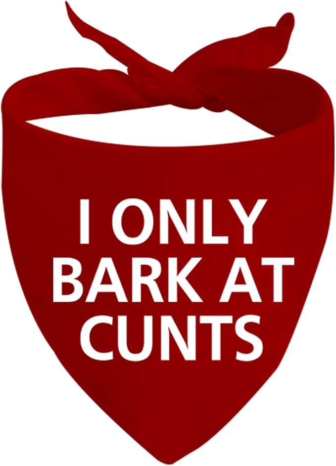 1 Piece I Only Bark At Cunts Dog Bandana Humorous Dog Bandana Reactive Bandana Rude Gift (Bark At Cunts Dog)