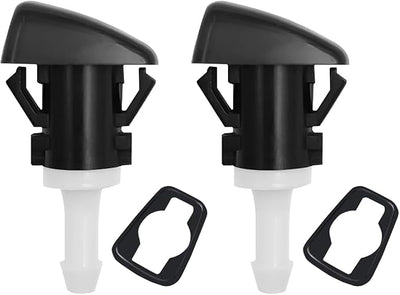 AUCELI Car Windshield Washer Nozzles, 2PCS OEM#4805742AB Vehicle Front Windscreen Fluid Jet Kit, Automotive Wind Screen Wiper Spray Head Replacement Compatible with Charger Journey Compass (White)