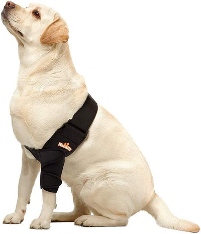 NeoAlly Dog Elbow Brace Protector Pads for Canine Elbow and Shoulder Support Elbow Hygroma, Dysplasia, Osteoarthritis, Elbow Calluses, Pressure Sores and Shoulder Dislocation (Extra Small, Left Leg)