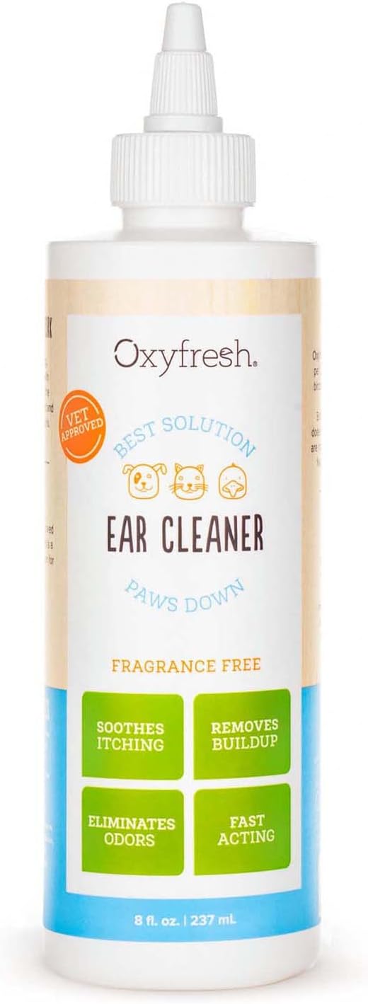 Advanced Pet Ear Cleaner - Best Dog and Cat Ear Cleaning Solution - Helps with Yeast, Wax, Dirt & Itchy Ear Canal - Cleaning, Soothing, & Sting-Free Dog Ear Wash & Cat Ear Rinse - 8oz