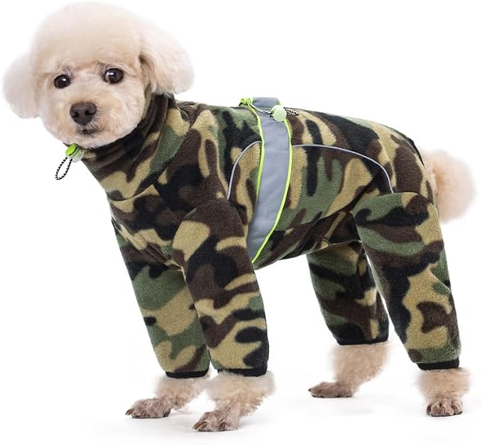 Dog Coats for Small Dogs, Polar Fleece Dog Pajamas Bodysuit for Small Medium Dogs, Dog Winter Jacket Dog Sweater Dog Vest for Small Dog, Dog Four-Legged Warm Clothes