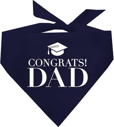 Congrats Dad Graduation Class of 2024 Dog Bandana (Navy, OS 420)