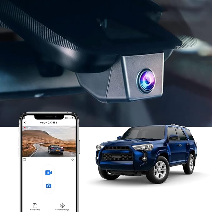 4K Dash Cam Suitable for Toyota 4Runner 2020-2024 TRD Sport Limited Pro Off-Road Venture SR5 Premium, OEM Look, 2160P UHD Video, WiFi&APP, G-Sensor, Loop Recording, Easy to Use, 64GB Card