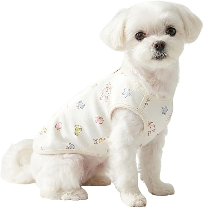 Organic Cotton Dog Clothes – Babywear-Grade Shirt for Sensitive Skin | Made in Korea (Small, Toys)