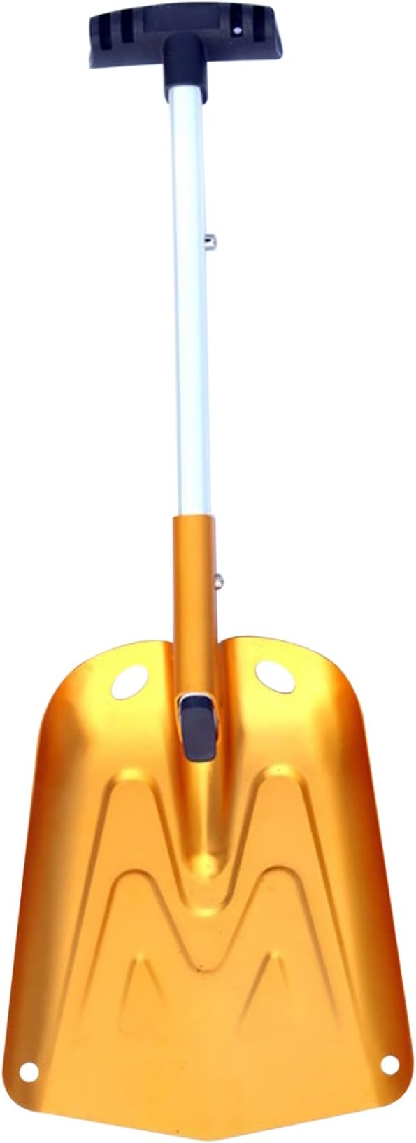 Snow Shovel Detachable Bright Gold Color Car Snow Shovel with Skidproof Handle Rust-Resistant Aluminium Alloy Portable for Cars, Snowmobiles, Camping, Sports