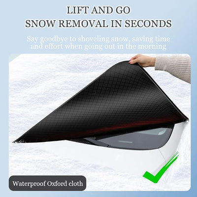 Windshield Cover for Ice and Snow for Jeep Grand Cherokee (WL) 2021–2025, Magnetic Frost Guard with Mirror Covers Winter Windshield Protector for Cars and Suvs,B