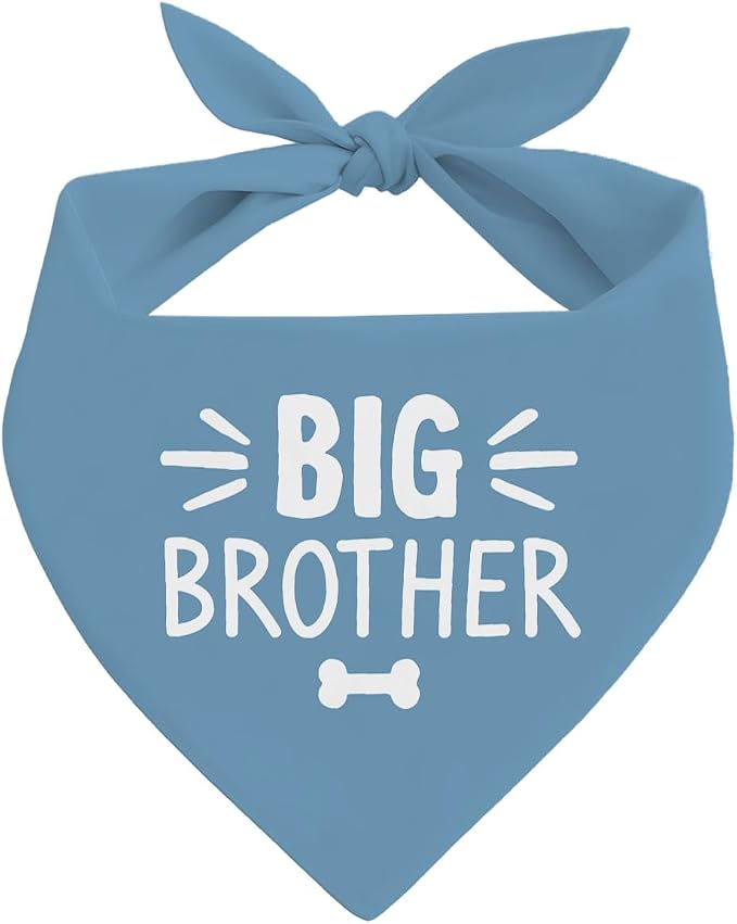 Big Brother Dog Bandana, Blue Pet Dog Scarf Accessories, Pregnancy Announcement Big Brother Baby Reveal, Pet Dogs Triangle Scarf, Dogs Bandana for Small Medium