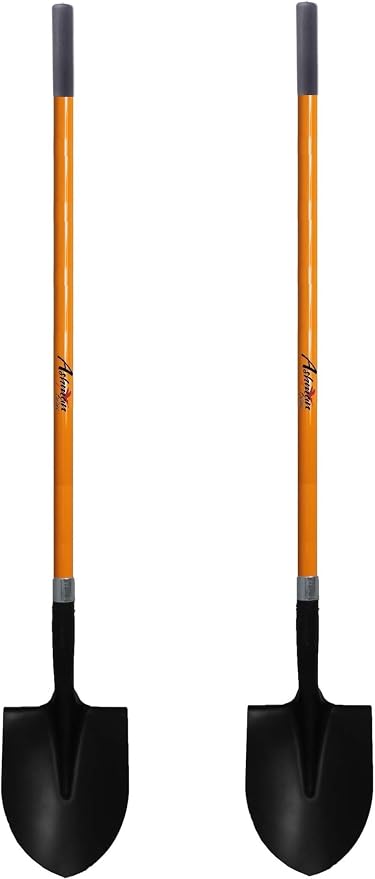 Ashman HeavyDuty Digging Shovel (2 Pack) 47-Inch Lond Handle with Trenching Blade and durable Handle - Ideal for Garden, Landscaping, Construction, Masonry - Perfect for Digging Soil, Dirt, and Gravel