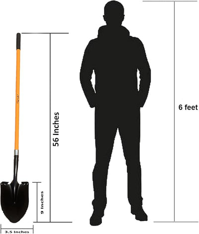 Ashman HeavyDuty Digging Shovel (2 Pack) 47-Inch Lond Handle with Trenching Blade and durable Handle - Ideal for Garden, Landscaping, Construction, Masonry - Perfect for Digging Soil, Dirt, and Gravel
