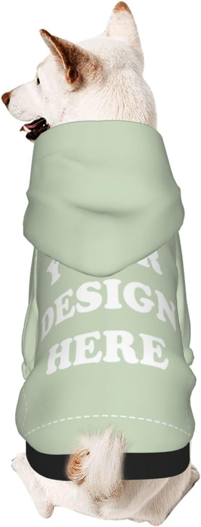 Personalized Chihuahua Dog Hoodie, Custom Pet Warm Sweatshirt Costume with Name Number Photo, Customize ID Clothes for Pupppy Kitten Dogs Cats, LightGreen, XXS