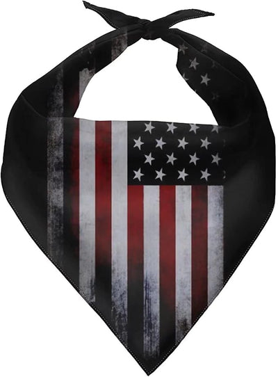 KEIAHUAN American Flag Dog Bandanas for Small Medium Large Dogs Puppy Scarves Daily Bibs Pets Scarf Triangle Bibs Kerchief Washable Adjustable Neckerchief