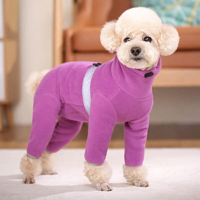 Polar Fleece Dog Pajamas Bodysuit - Small to Medium Dogs, Winter Jacket & Sweater for Small Dogs, Four-Legged Warm Clothes