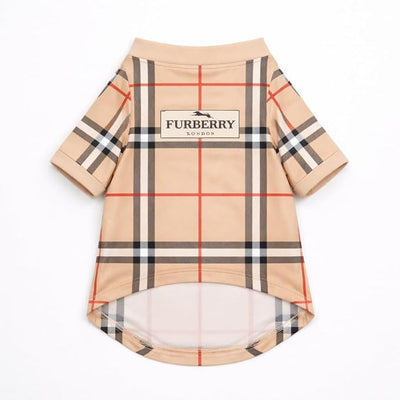 Luxury Designer Dog T Shirt – Trendy Puppy Clothes for Small Dogs, Fashion Pet Tee for French Bulldogs & Chihuahuas, Everything Chic Dog Apparel (FurberryTee, Large)