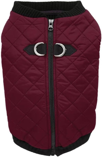 Gooby Fashion Vest Dog Jacket - Purple, X-Large - Warm Zip Up Dog Bomber Vest with Dual D Ring Leash Water Resistant for Small to Medium Dogs