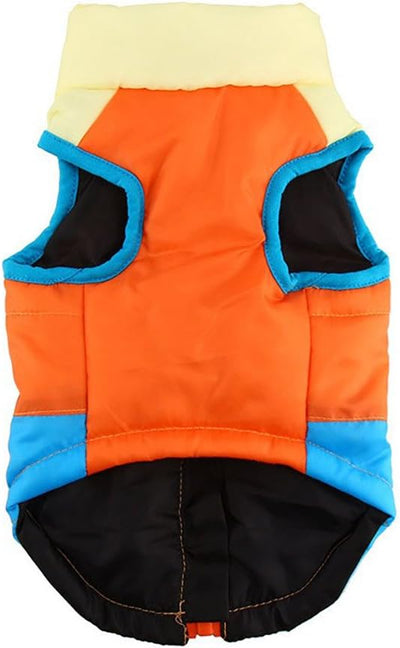 Winter Waterproof Windproof Vest Coat for Small Medium Dogs - Warm Jacket for Cold Weather (Not Suitable for Big Dogs) - Apricot/Orange/Blue S