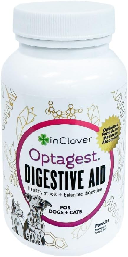 Optagest Natural Digestive Aid, Organic Prebiotics & Enzymes Supplement Powder for Dogs and Cats - Promotes Healthy Stools, Less Gas, Optimal Nutrient Absorption, Intestinal Balance, 3.5oz