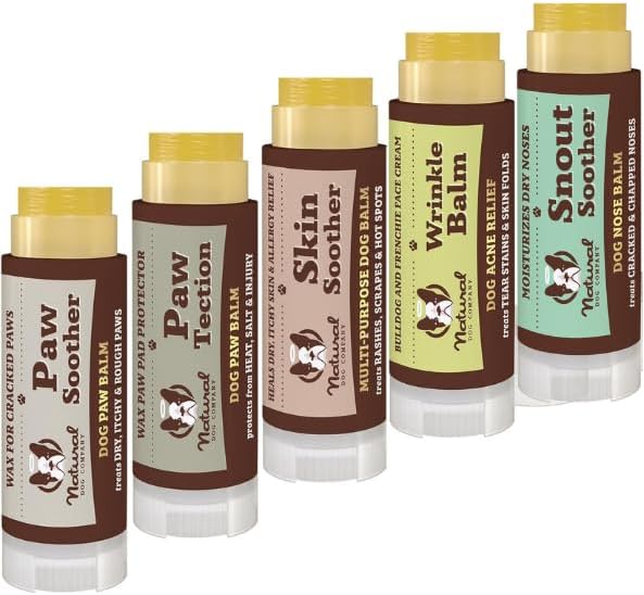 Powerhouse Bundle, Includes 5 Healing Balms that Relieve Skin Irritations, Cracked Paws and Dry Noses, Organic, All Natural Ingredients, 5 X 0.15oz Travel Sticks