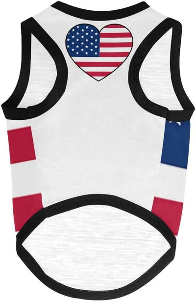 4th of July Vest for Dog American Flag Clothes Small Large Dog Apparel Pet Supplies Shirts(DLR02,X-Small)