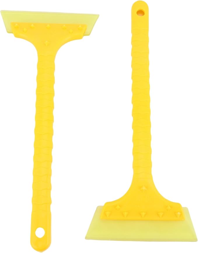 Car Ice Scraper Snow Shovel Squeegee Window Beef Tendon Anti Slip Handle Compact Windshield Ice Remover with Multi Surface Use for Car Window Mirror Glass Door