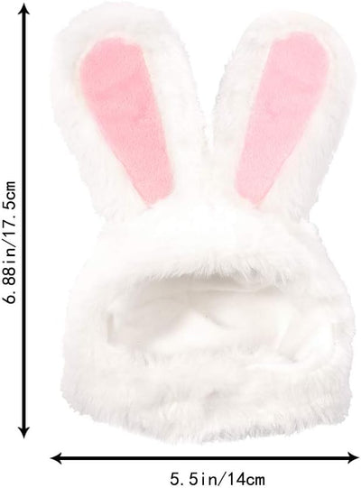 XIMISHOP Cute Costume Bunny Rabbit Hat with Ears for Cats & Small Dogs Party Costume Easter Pet Accessory Headwear