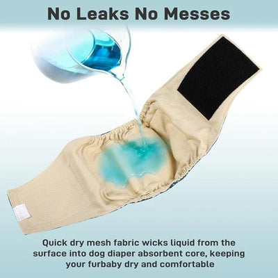 Langsprit Small Male Dog Diapers for Doggie Puppy,Reusable Belly Bands for Male Dogs Wraps,Washable Doggy Dog Diapers Medium Large in Incontinence 5 Pack (Brown, Green, Grey, Small