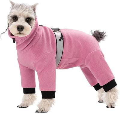 Polar Fleece Dog Coats for Small Medium Dogs, Winter Jacket Sweater Vest Bodysuit, Four-Legged Warm Clothes Pajamas
