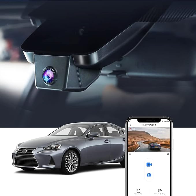 4K Dash Cam Compatible with Lexus is 2017-2025 IS350 IS300 AWD IS200t F Sport, OEM Factory Look, 2160P UHD Video, Built-in WiFi & APP, Loop Recording, G-Sensor, Plug & Play, 64GB MicroSD Card