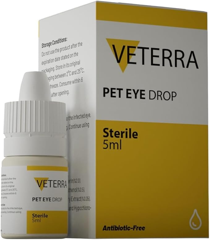 Pet Eye Drops , Cat Eye Drop | Pet Eye Health Formula - Treats & Prevents Eye Diseases in Dogs & Cats (Conjunctivitis, Tear Duct Obstruction, Corneal Ulcers) - Soothing Relief for Irritated Eyes 5 ml