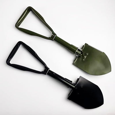 Folding Survival Shovel with Pick, Portable Carbon Steel Tactical Style Entrenching Tool for Snow, Off Road, Camping, Gardening, Beach, Digging (Green)