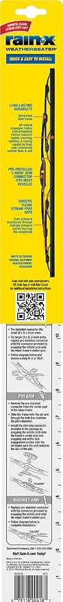Rain-X WeatherBeater Wiper Blade, 18" | Pack of 2 | All-Season | OEM Quality | Conventional