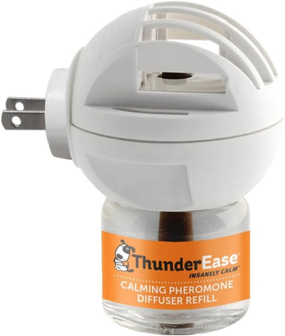 ThunderEase Dog Calming Pheromone Diffuser Kit-Powered by ADAPTIL-Vet Recommended to Relieve Separation Anxiety, Stress Barking & Chewing, & Fear of Fireworks & Thunderstorms(30 Day Supply)(Pack of 2)