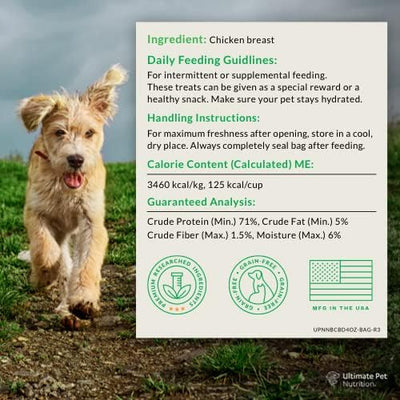 ULTIMATE PET NUTRITION Nutra Bites Freeze Dried Raw Single Ingredient Training Treats Food Topper for Dogs, 4 Ounces, Chicken Breast