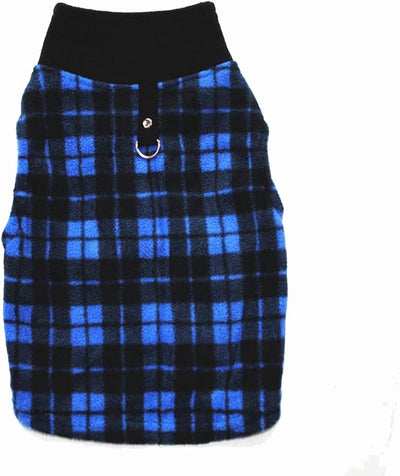 Dog Sweater, Soft Fleece Vest with Leash Ring Pullover Jacket Winter Pet Dog Clothes for Puppy Small Dogs Cat Teddy Chihuahua Yorkshire for Christmas (S, Blue Plaid)