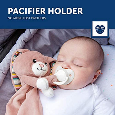 Security Baby Blanket - Plush Lovey Snuggler with Soothing Music & Sounds, Cry Sensor, Super Soft Sensory Blanket, Machine Washable, Baby Gift for Unisex Infants - Becky The Bunny by Zazu Kids