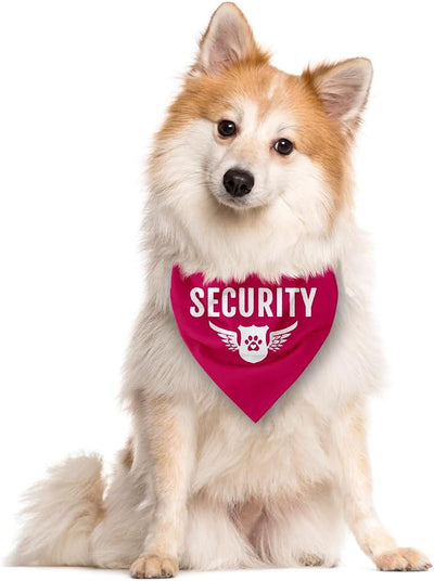 Security Dog Bandana - Deep Pink Pet Triangle Scarf Accessory, Funny Cute for Small Medium Large Dogs, Gift for Dog Lover (D13)