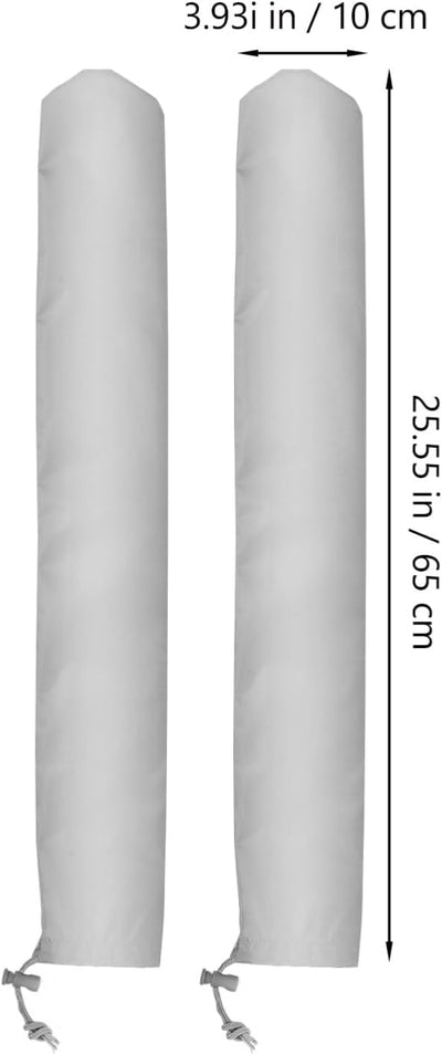 2Pcs Windshield Wiper Blade Cover, 25.5x3.9in Polyester RV Windshield Wiper Blade Protector, Gray Wiper Blade Protector, Waterproof Rainproof Bird Droppings Wiper Cover for Car SUV Truck