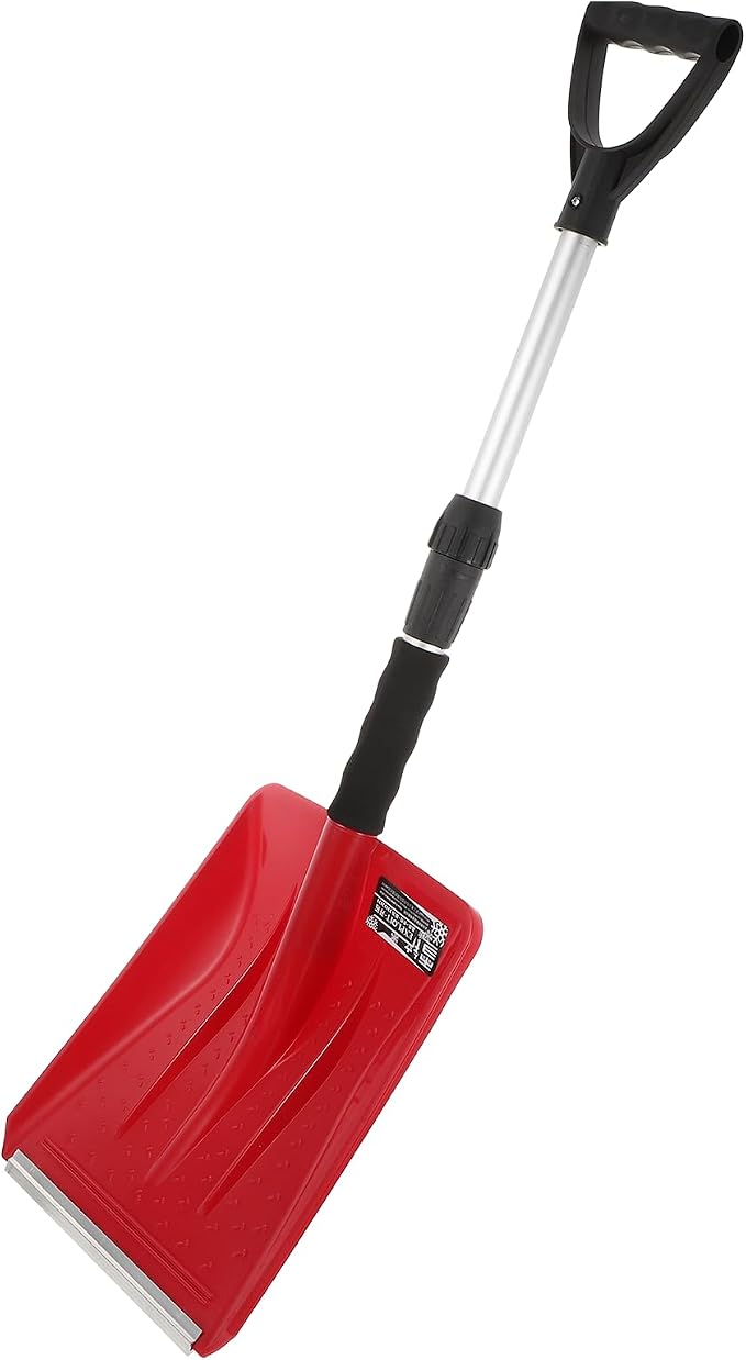 Retractable Snow Shovel with Plastic Blade and Aluminum Handle Portable Car Emergency Tool for Efficient Ice and Snow Removal Compact Outdoor Winter Trowel for Vehicle and Rv Use