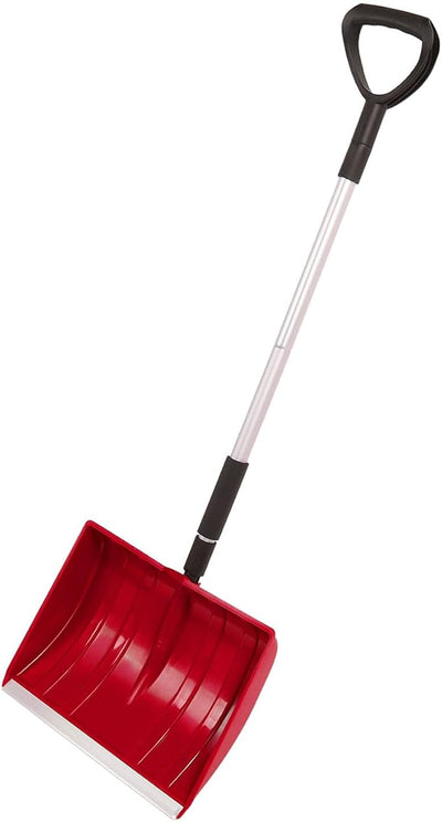Compact Snow Shovel, Lightweight Portable Shovel with Adjustable Handle for Snow Removal Garden Car Camping (Red)