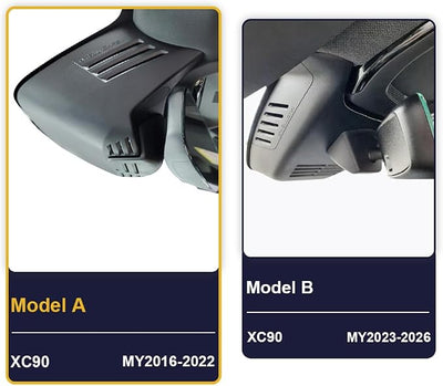 Fitcamx 4K Dash Cam Suitable for Volvo XC90 2016-2022 T5 T6 T8 (Model A), Integrated OEM Style, UHD 2160P Video, Built-in WiF&APP, Loop Recording, G-Sensor, Easy to Install, 64GB Card