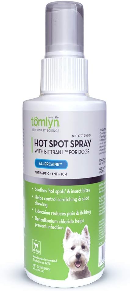 Tomlyn Allercaine Hot Spot Spray for Dogs, 4oz