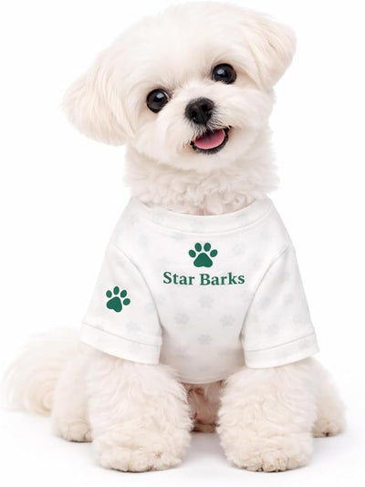 Everything Chic Luxury Designer Dog T-Shirt Trendy Puppy Clothes for Small Dogs, Fashion Pet Tee for French Bulldogs & Chihuahuas, Soft Cotton-Blend, StarbarksTee, Small