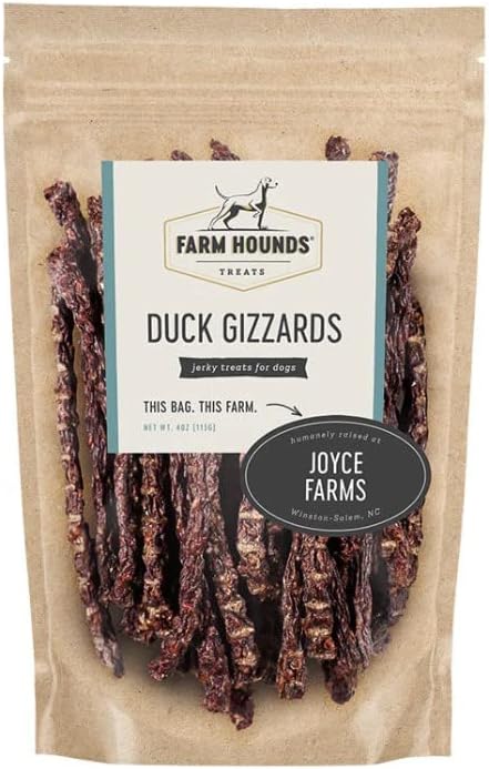 Duck Gizzards - Premium Natural Jerky for Dogs - 100% Humanely Raised Duck - Break-to-Size - Great for Training & Treats - No Added Fillers - Made in USA - 4oz - 1 Pack