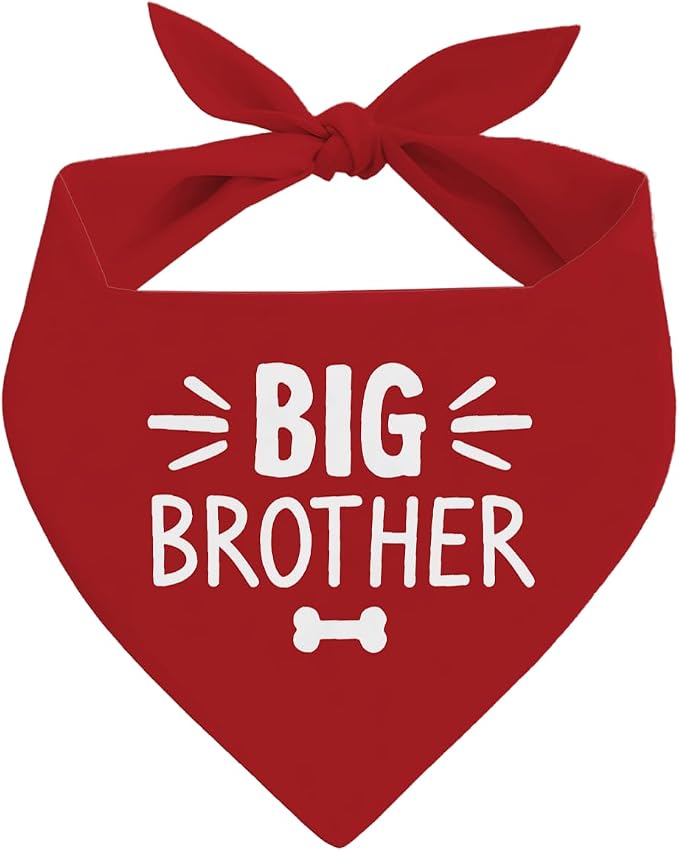 Big Brother Dog Bandana, Red Wine Pet Dog Scarf Accessories, Pregnancy Announcement Big Brother Baby Reveal, Pet Dogs Triangle Scarf, Dogs Bandana for Small Medium