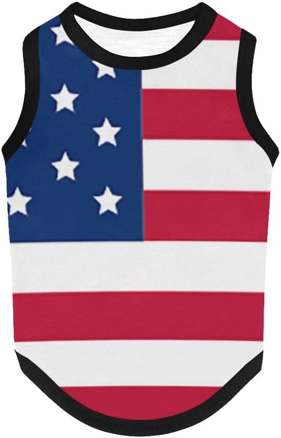 4th of July Vest for Dog American Flag Clothes Small Large Dog Apparel Pet Supplies Shirts (X-Large, DLR02)