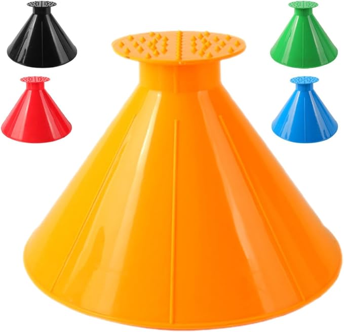 LABRIMP 5pcs Cone Shaped Ice Scrapers Snow Shovel Set for Car and Truck Windshield Deicing Compact and Portable Abs Material Multi-Purpose Winter Automotive Accessory