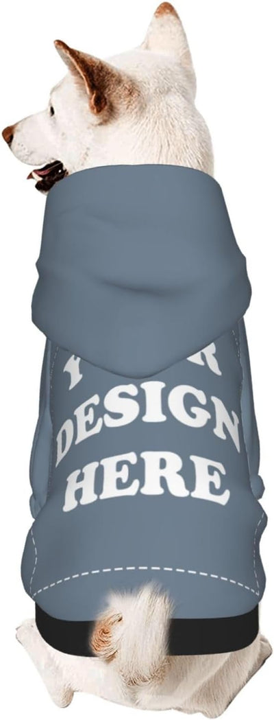 Personalized Chihuahua Dog Hoodie, Custom Pet Warm Sweatshirt Costume with Name Number Photo, Customize ID Clothes for Pupppy Kitten Dogs Cats, SlateGray, M