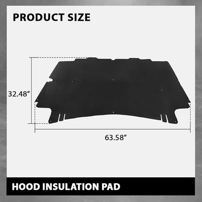 G-PLUS Hood Insulation Pad 1/2" Heat Blanket & Clips Compatible with Dodge Ram 1500 2002-2008/Fit Dodge Ram 2500 3500 2003-2009