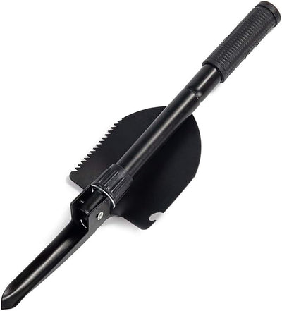 Gardening Folding Shovel Military Camping Shovel Survival Gear Entrenching Tool with Carrying Pouch Metal Handle for Camping Trekking Gardening Fishing Backpacking Snow (Black Zipper Pouch)
