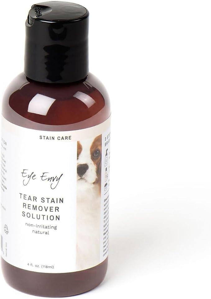 Tear Stain Remover Solution for Dogs. Gentle, Natural, Safe. Cleans Tear Stains. Recommended by AKC Breeders, Handlers, Groomers. 4 oz. Made in USA